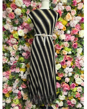 Sleeveless tassels Pleats Please dress