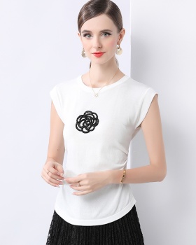 Short sleeve tops knitted small shirt