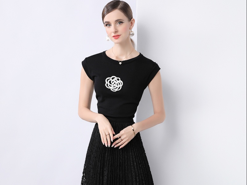 Short sleeve tops knitted small shirt