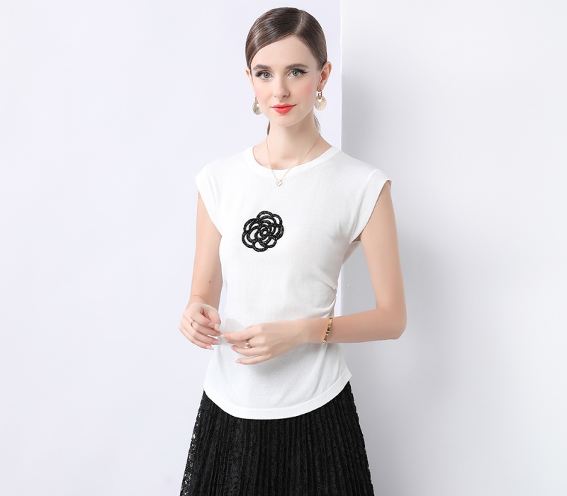 Short sleeve tops knitted small shirt