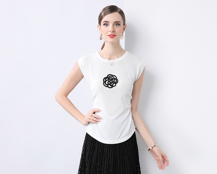 Short sleeve tops knitted small shirt