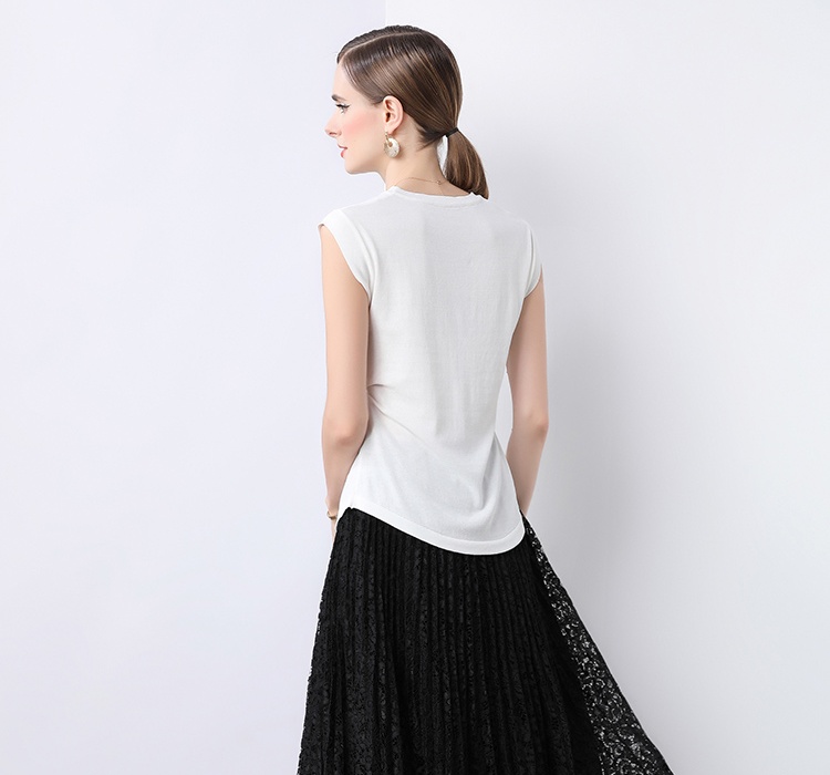 Short sleeve tops knitted small shirt