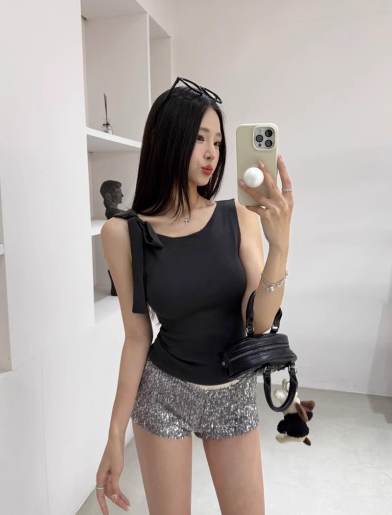 Knitted spicegirl tops slim short vest