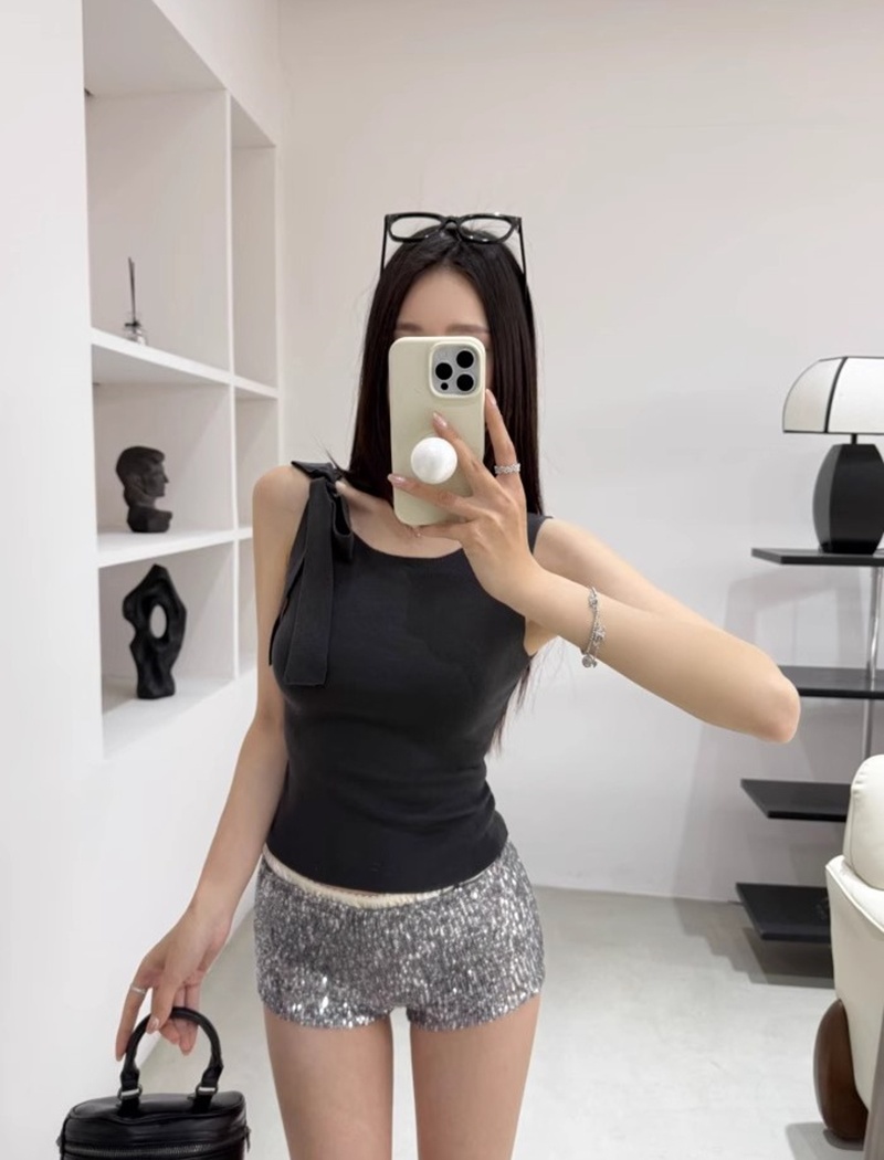 Knitted spicegirl tops slim short vest