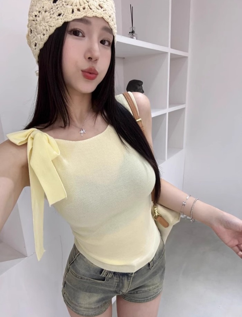 Knitted spicegirl tops slim short vest