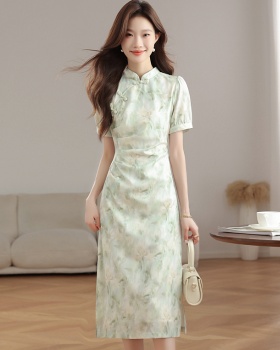 Thin summer cheongsam Chinese style dress for women