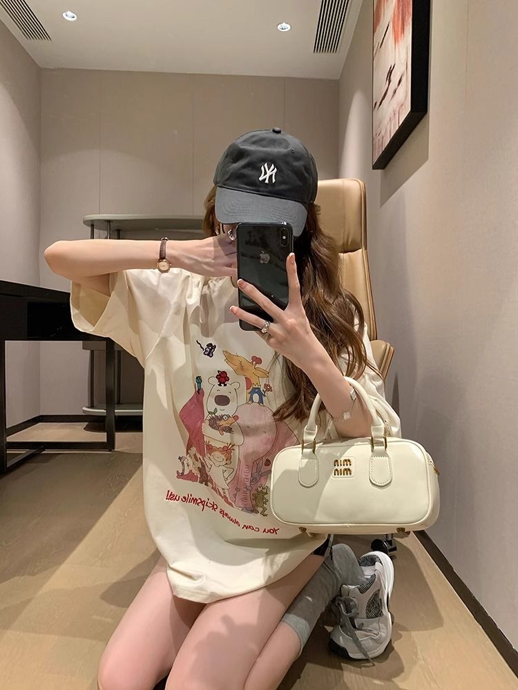 Cotton lovely printing pure cotton T-shirt for women