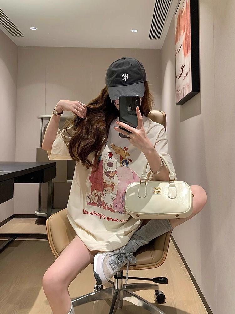 Cotton lovely printing pure cotton T-shirt for women