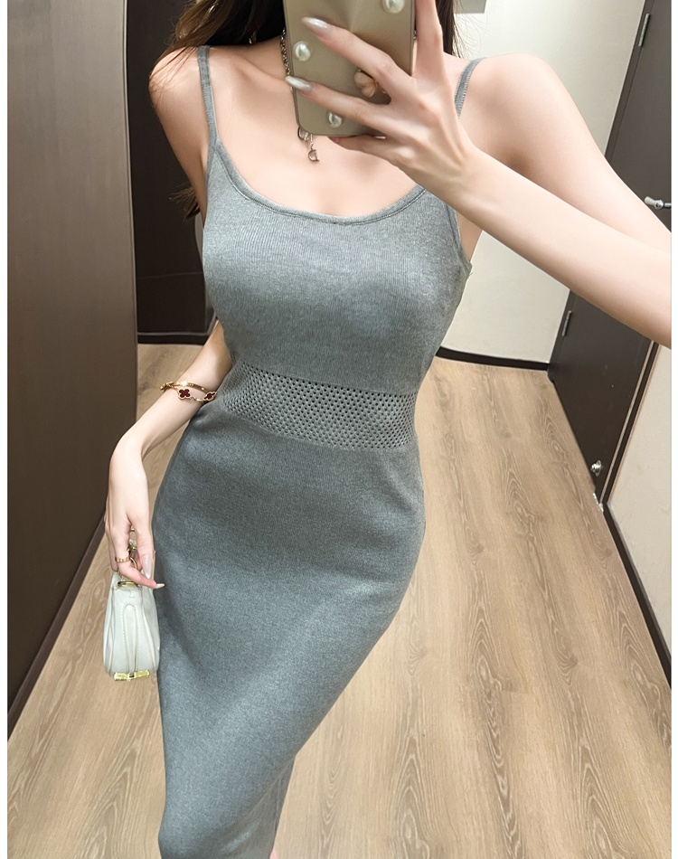 Sling hollow dress package hip long dress