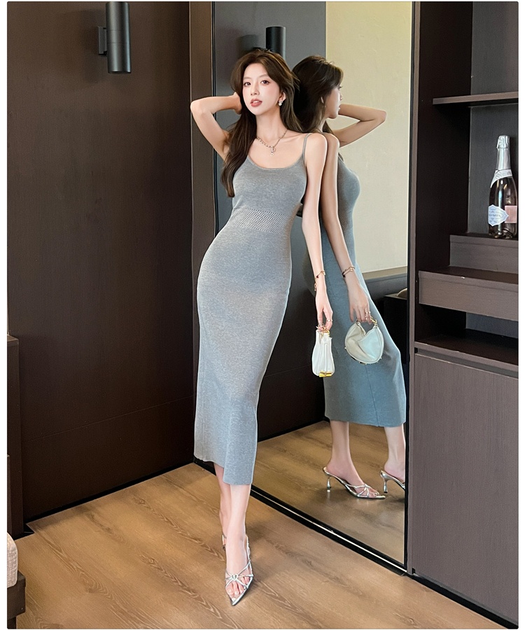 Sling hollow dress package hip long dress