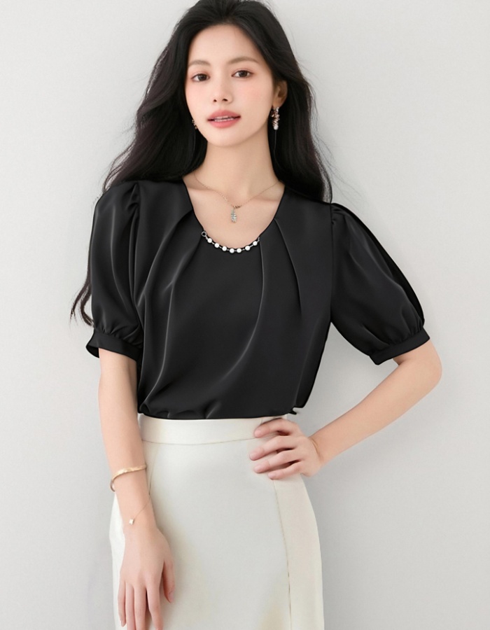 Summer short sleeve tops commuting all-match shirt