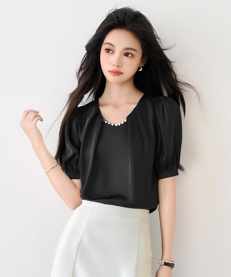 Summer short sleeve tops commuting all-match shirt