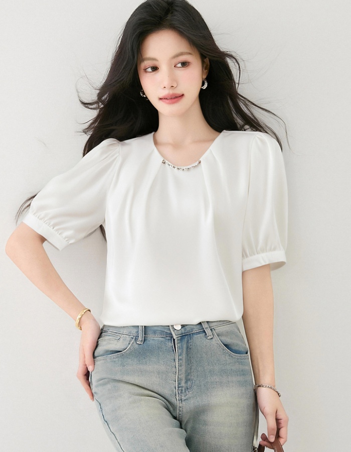Summer short sleeve tops commuting all-match shirt