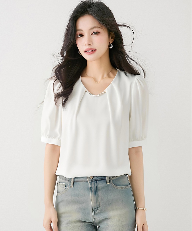 Summer short sleeve tops commuting all-match shirt