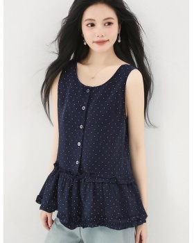 All-match splice shirt unique vest for women