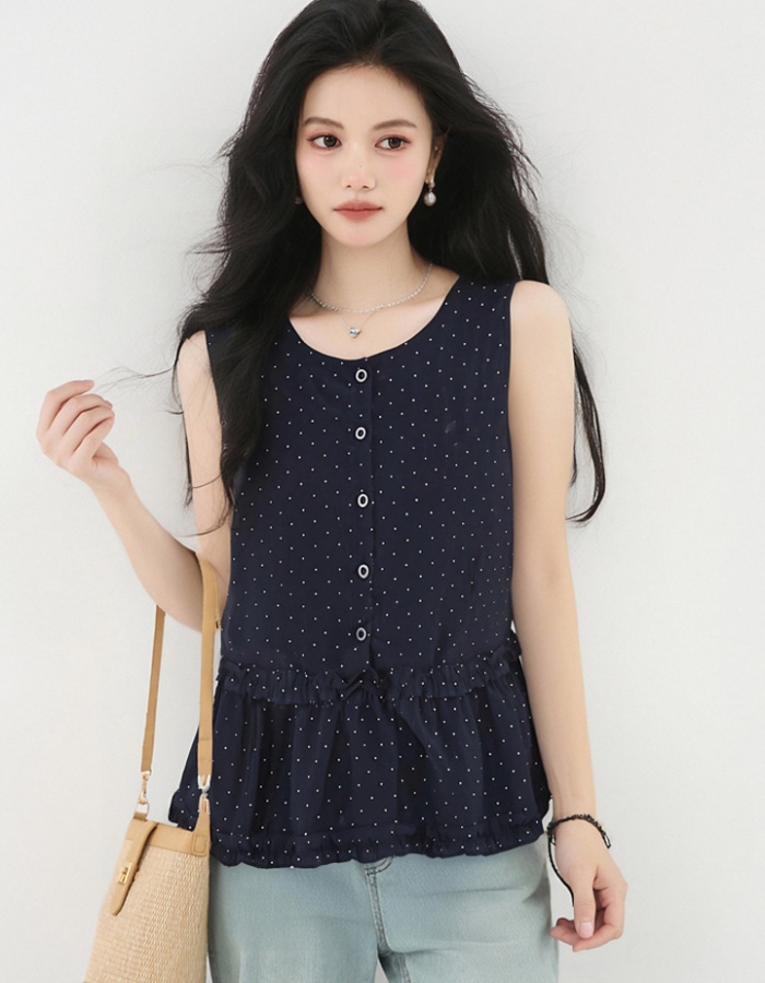 All-match splice shirt unique vest for women