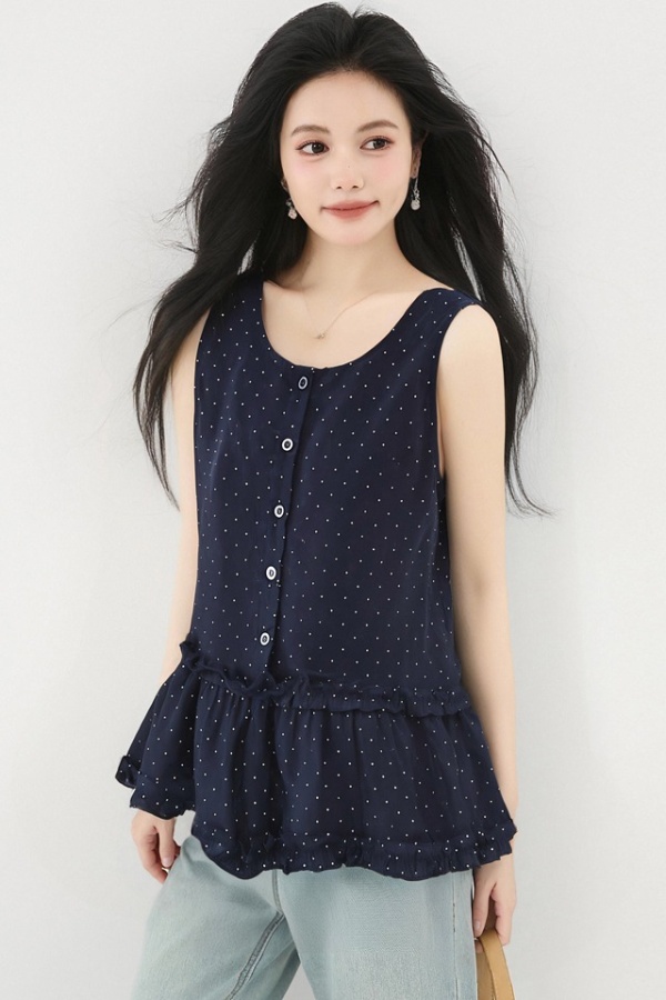 All-match splice shirt unique vest for women