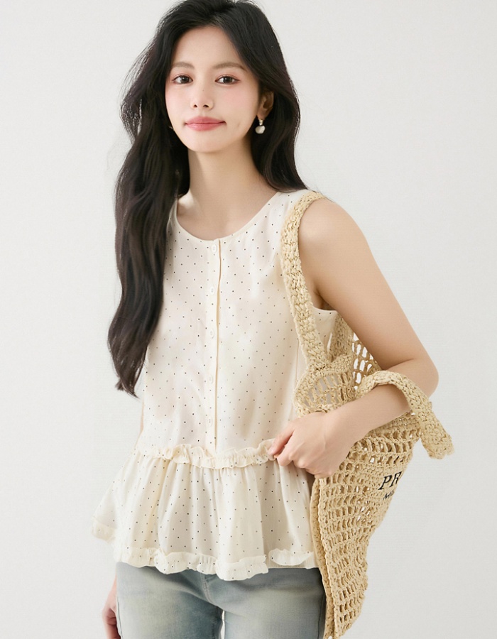 All-match splice shirt unique vest for women