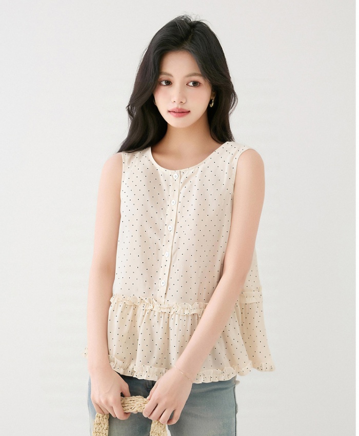 All-match splice shirt unique vest for women