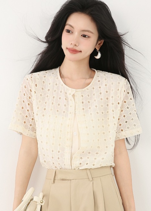 Summer niche tops Pseudo-two shirt for women