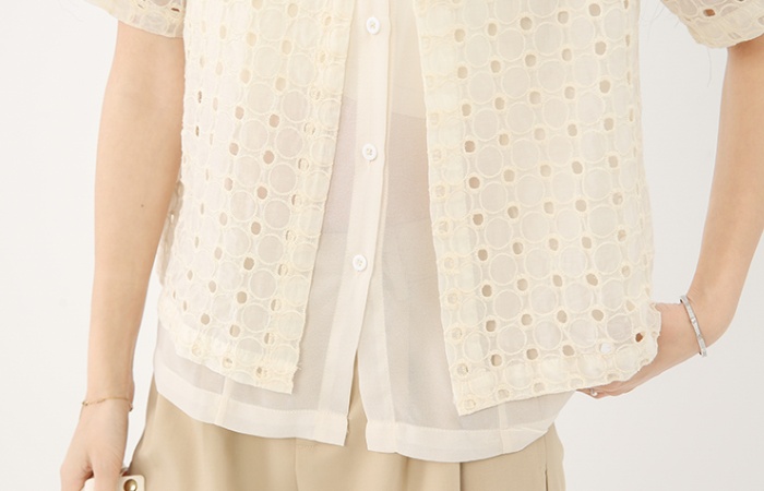 Summer niche tops Pseudo-two shirt for women