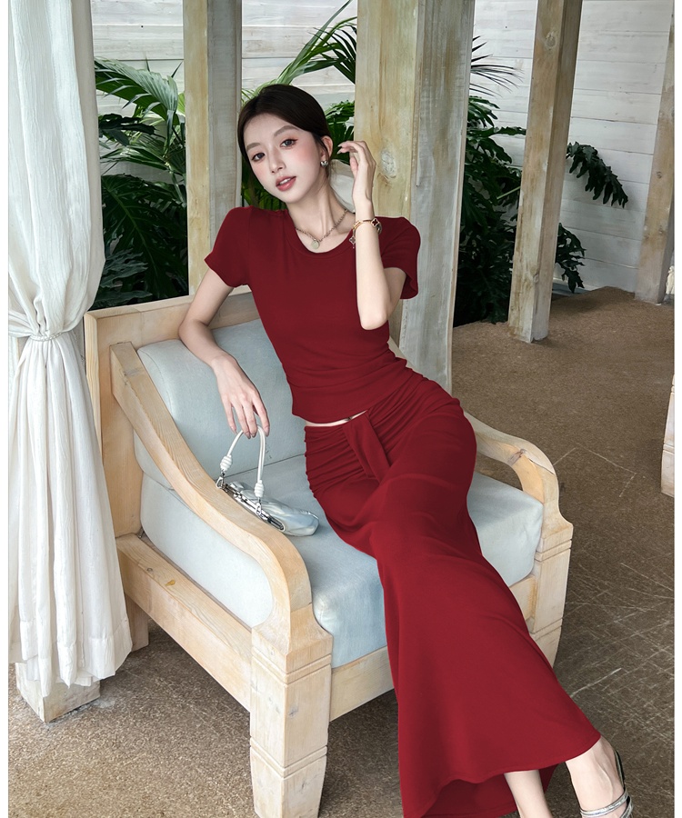 Summer tops spicegirl skirt 2pcs set for women