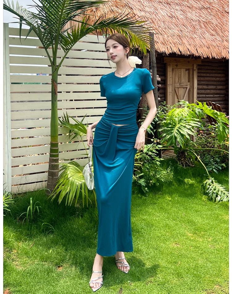 Summer tops spicegirl skirt 2pcs set for women