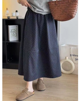 Polka dot Cover belly high waist thin long skirt for women