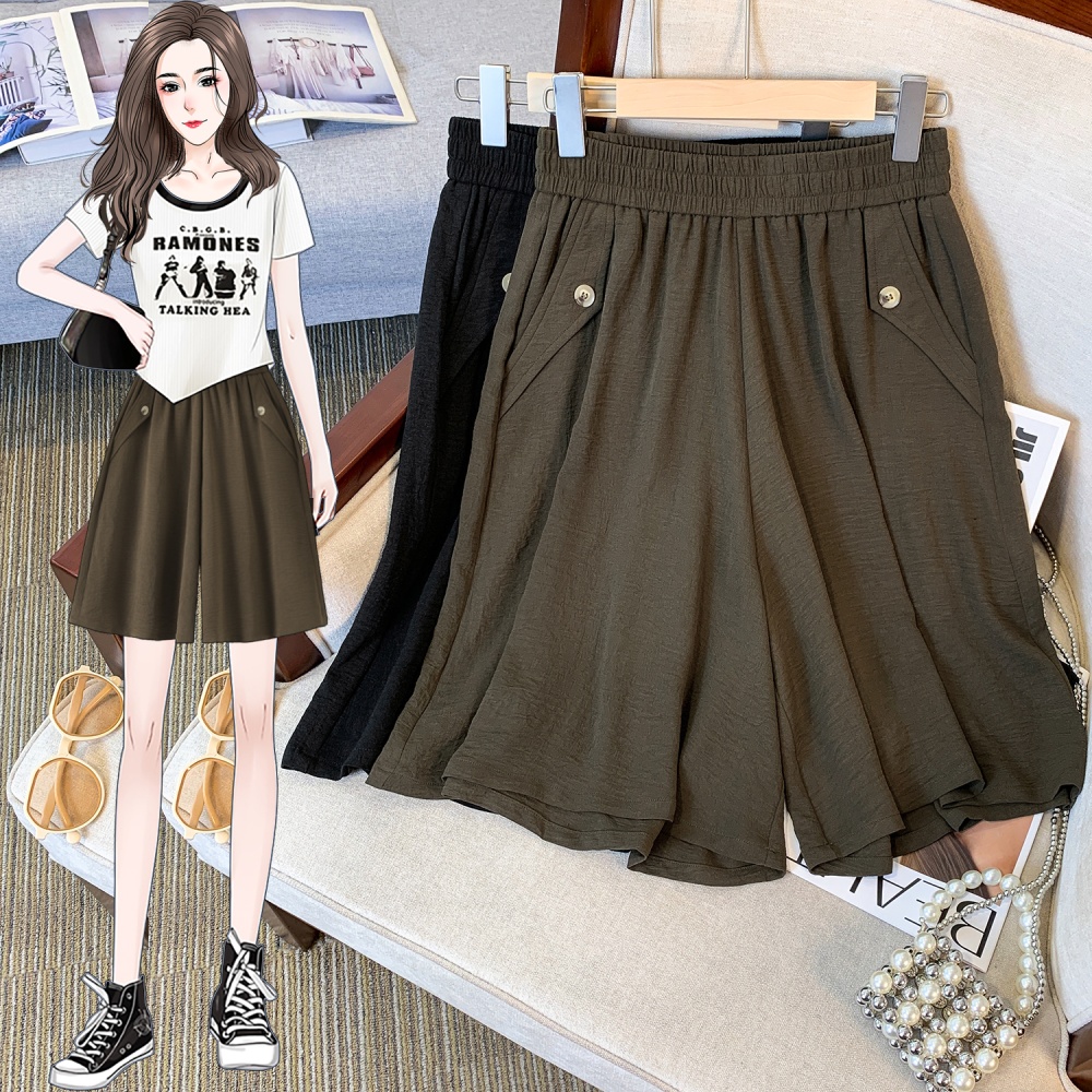 Summer wide leg slim drape Casual loose thin shorts