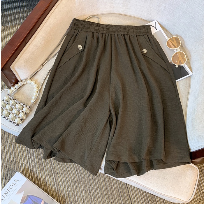 Summer wide leg slim drape Casual loose thin shorts