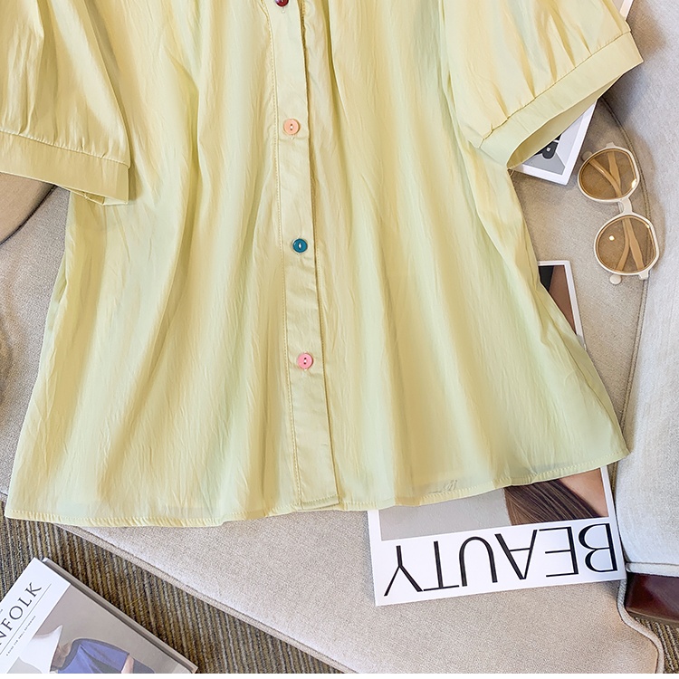 Colors loose slim shirt fat fold tops for women