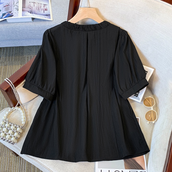 Colors loose slim shirt fat fold tops for women