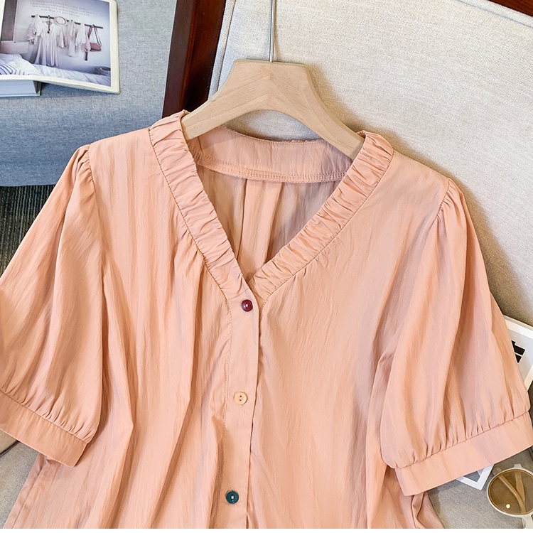 Colors loose slim shirt fat fold tops for women