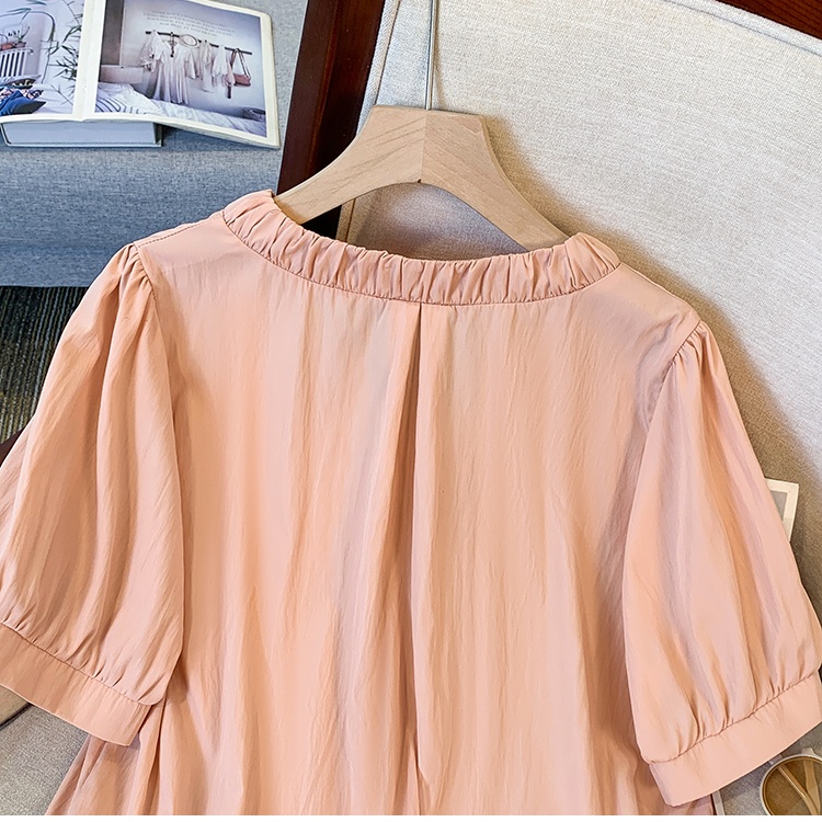 Colors loose slim shirt fat fold tops for women