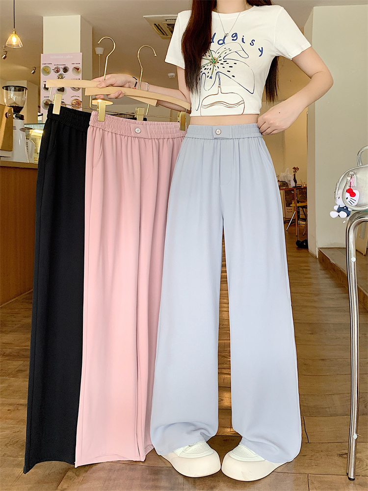 Slim casual pants ice silk suit pants for women