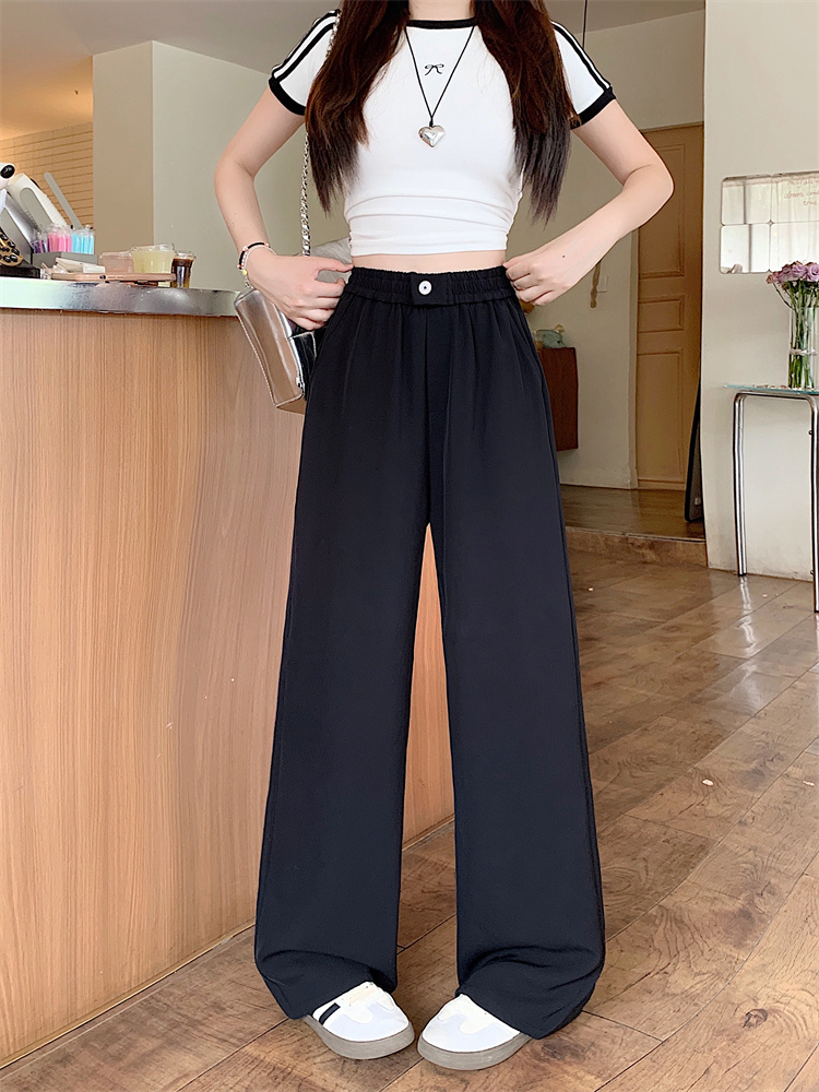 Slim casual pants ice silk suit pants for women