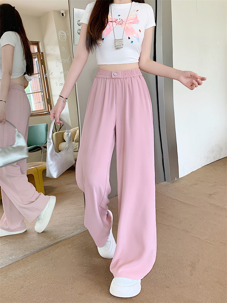 Slim casual pants ice silk suit pants for women