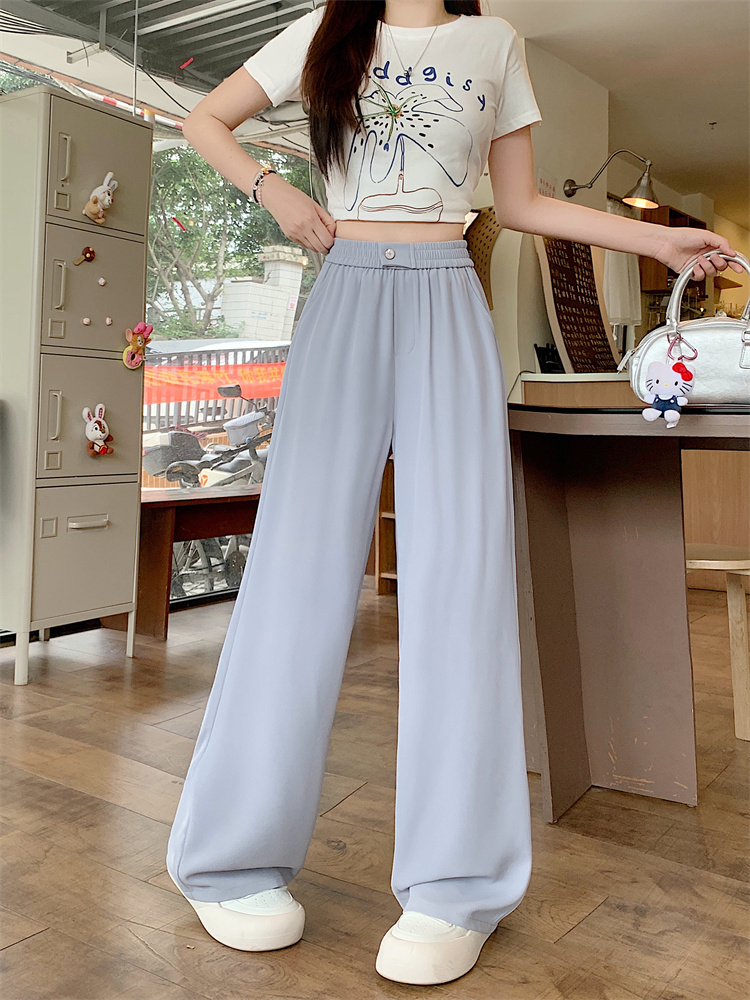 Slim casual pants ice silk suit pants for women
