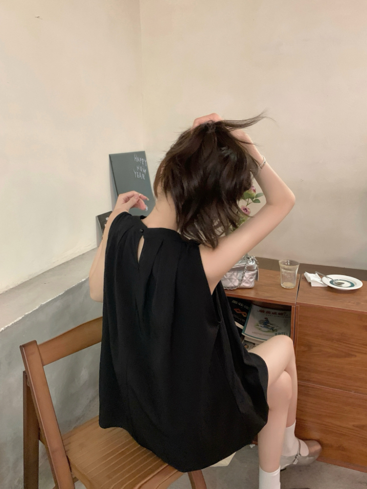 Loose sling refreshing tops sleeveless simple vest