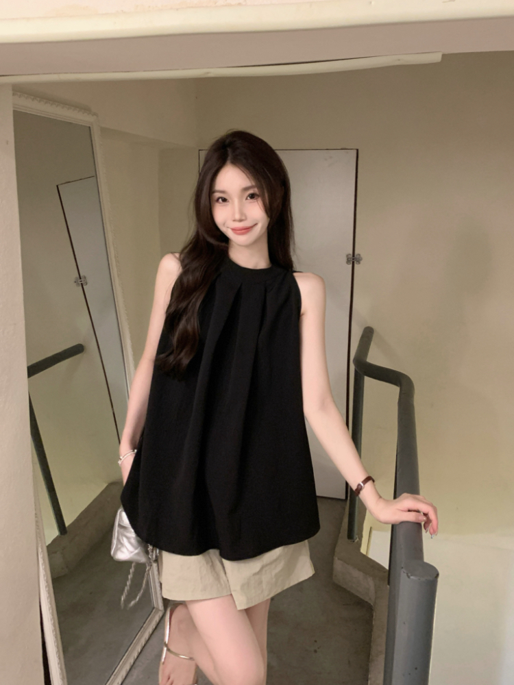 Loose sling refreshing tops sleeveless simple vest