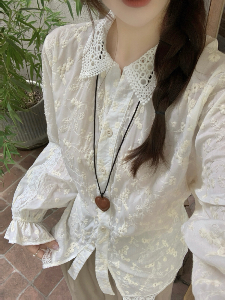 Slim Korean style shirt frenum tops for women