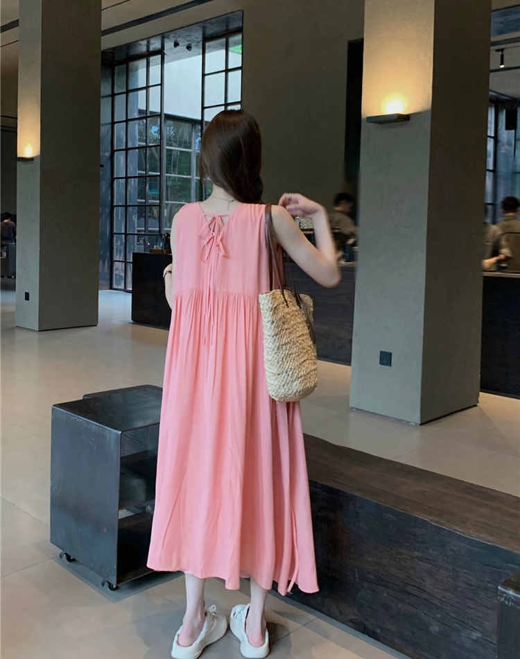 Sweet loose sleeveless dress pullover dress for women