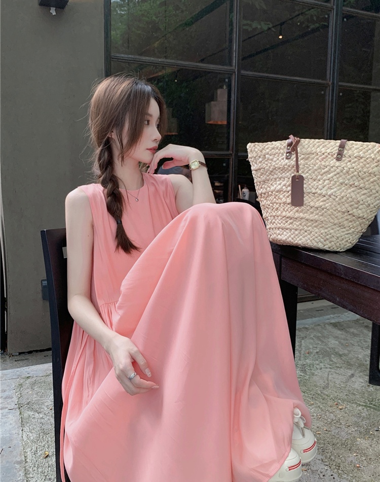 Sweet loose sleeveless dress pullover dress for women