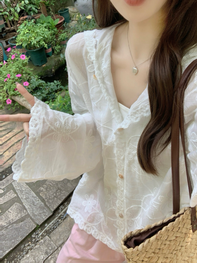 Hooded Korean style cardigan long sleeve tops for women