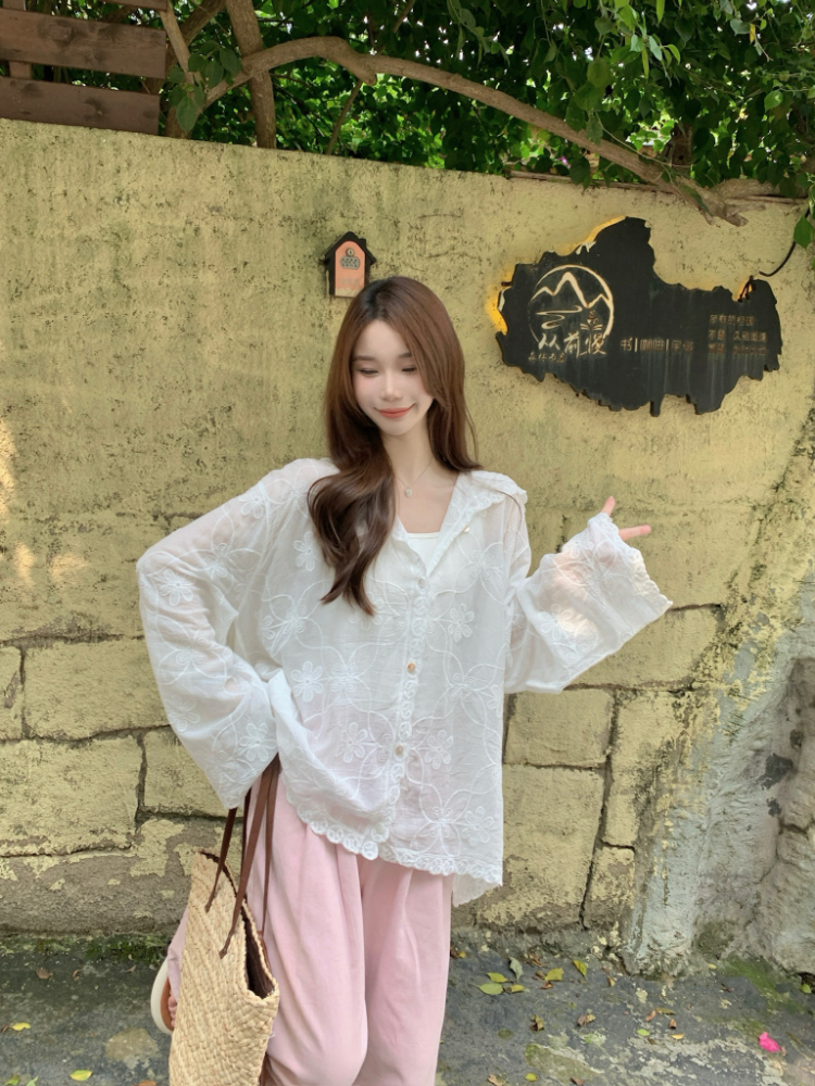 Hooded Korean style cardigan long sleeve tops for women