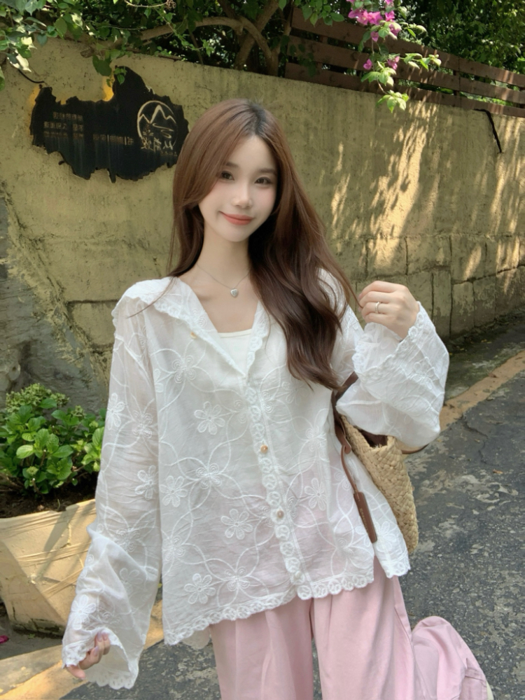 Hooded Korean style cardigan long sleeve tops for women
