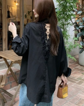 Loose lace shirt long sleeve sunscreen tops for women