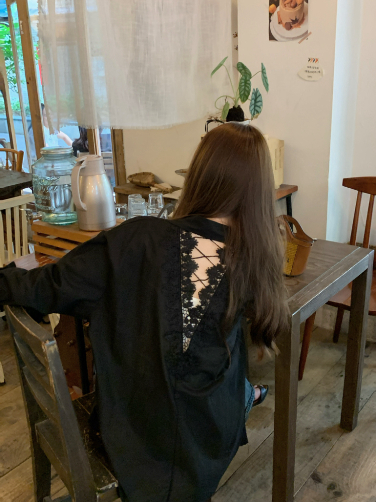 Loose lace shirt long sleeve sunscreen tops for women