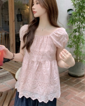 France style shirt square collar small shirt for women