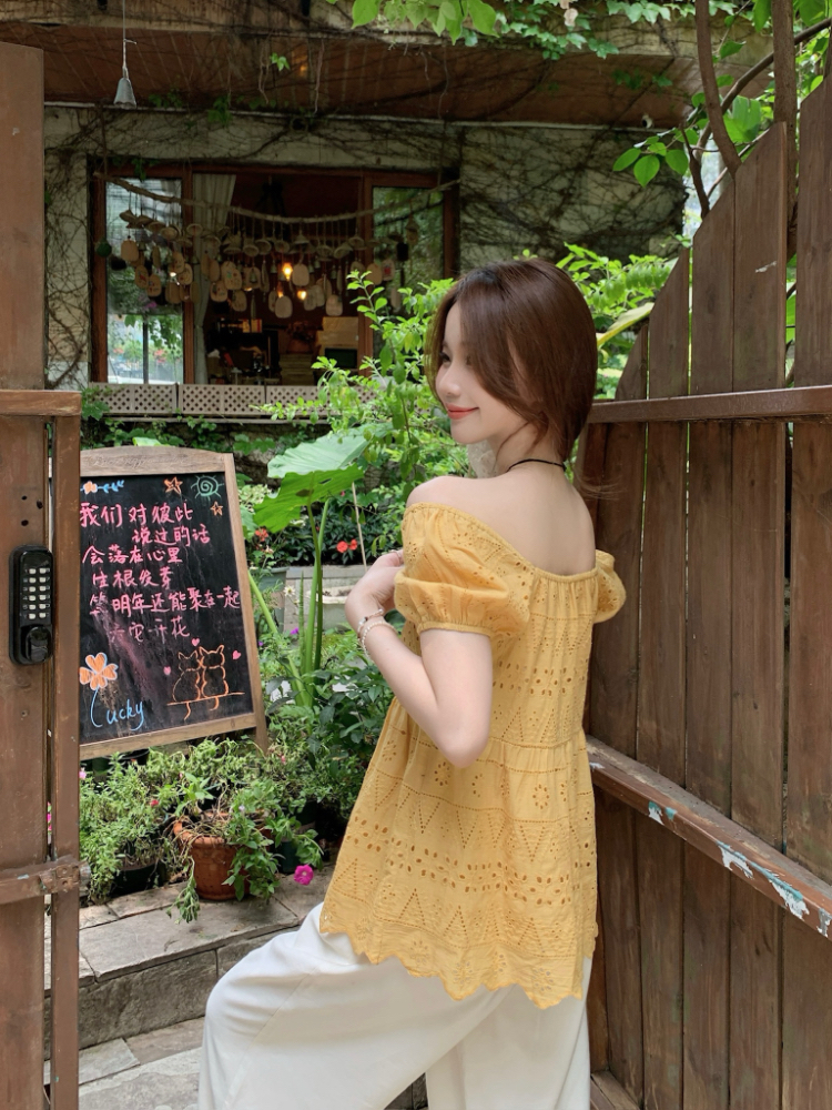 France style shirt square collar small shirt for women